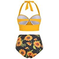 Sylar Bikini Mujer 2019 Push-up con Relleno- Traje De Baño Mujer Dos Piezas Estampado De Girasol Conjunto De Bikini…